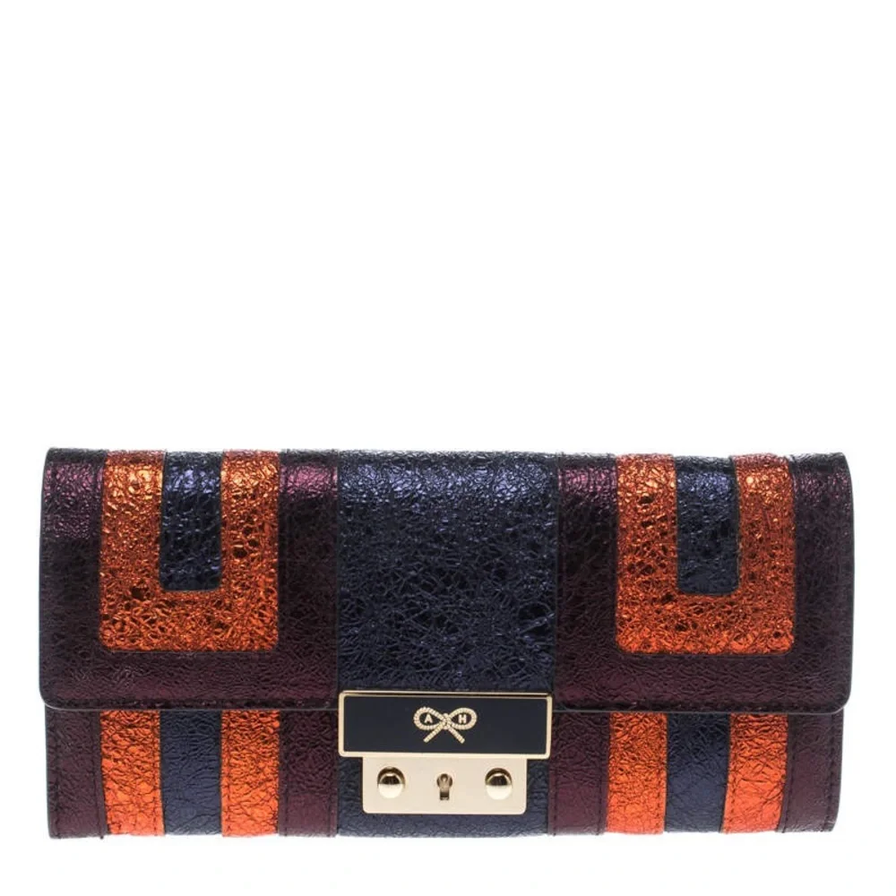 Anya Hindmarch Metallic Multicolor Ceramic Effect Leather Continental Wallet - Picture 12 of 14